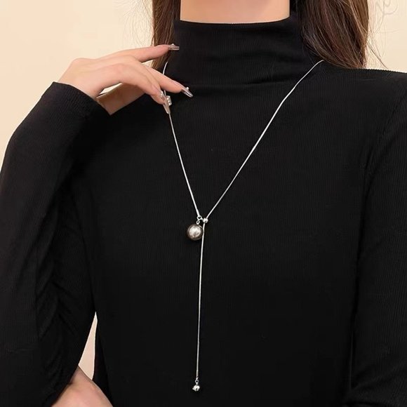 GOLICC long adjustable pearl pendant - Picture 2 of 5